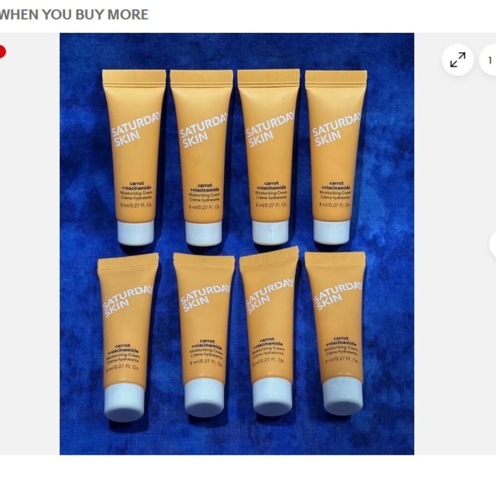 8 pc Lot ~ Saturday Skin ~ Carrot + Niacinamide Moisturizing Cream ~ 8ml /0.27oz